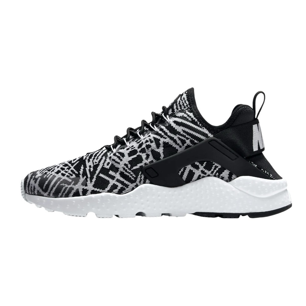 Nike Air Huarache Run Ultra Jacquard Black White Comfort Sole Sneakers - Picture 7 of 11